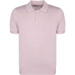 Różowe Koszulki na guziki męskie bawełniane marki CANALI w rozmiarze XL 