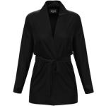 Czarne Płaszcze z paskiem eleganckie z wiskozy marki MARELLA w rozmiarze S 