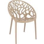 Przecenione Beżowe Krzesła ogrodowe w nowoczesnym stylu marki ELIOR 