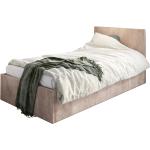 Beżowe Łóżka z pojemnikiem tapicerowane drewniane marki ELIOR 