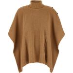 Beżowe Swetry poncza damskie w paski eleganckie marki HUGO BOSS BOSS w rozmiarze uniwersalnym 