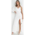 Przecenione Białe Długie sukienki damskie na jedno ramię maxi w rozmiarze L 