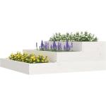 Białe Donice ogrodowe o średnicy 70 cm w stylu rustykalnym sosnowe marki ELIOR o wysokości 40 cm 