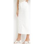 Przecenione Białe Długie spódnice damskie dżinsowe maxi w rozmiarze L 