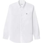 Białe Koszule typu slim męskie do prania w pralce w stylu casual marki Lacoste w rozmiarze XL 