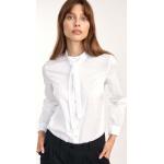 Białe Bluzki koszulowe damskie bawełniane marki Nife w rozmiarze XL 