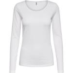 Białe Bluzki z długim rękawem damskie do prania w pralce z długimi rękawami bawełniane marki ONLY w rozmiarze XL 