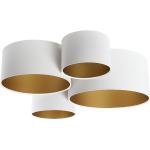 Białe Lampy sufitowe okrągłe o średnicy 30 cm w nowoczesnym stylu z tkaniny - gwint żarówki: E27 