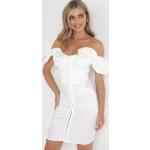 Przecenione Białe Sukienki obcisłe damskie satynowe w rozmiarze S 
