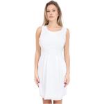 Białe Sukienki na zamek damskie satynowe z okrągłym dekoltem na wiosnę marki Armani Exchange w rozmiarze L 