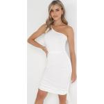 Przecenione Białe Sukienki asymetryczne damskie na jedno ramię w rozmiarze L 