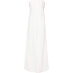 Białe Sukienki na zamek damskie maxi marki Alberta Ferretti w rozmiarze S 