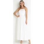 Przecenione Białe Sukienki na ramiączkach damskie maxi w rozmiarze L 