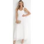 Przecenione Białe Długie sukienki damskie maxi w rozmiarze L 