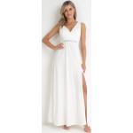 Przecenione Białe Sukienki rozkloszowane damskie maxi w rozmiarze uniwersalnym 