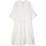 Białe Sukienki ołówkowe damskie z krótkimi rękawami z dekoltem w serek marki Yves Salomon w rozmiarze S 