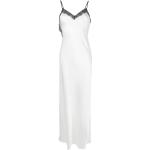 Białe Sukienki na studniówkę damskie na cienkich ramiączkach z dekoltem w serek maxi marki Alberta Ferretti w rozmiarze S 