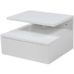biała szafka nocna z półką i szufladą ashlan