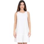 Białe Tuniki damskie z falbankami haftowane bawełniane na lato marki Armani Exchange w rozmiarze L 
