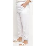 Przecenione Białe Spodnie dresowe ze ściągaczami damskie w rozmiarze XL 