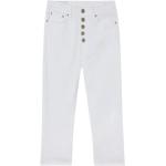 Białe Zniszczone jeansy damskie z kamieniami dżinsowe marki DONDUP 
