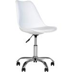 Przecenione Białe Krzesła biurowe w nowoczesnym stylu ze skóry syntetycznej marki house nordic 