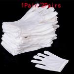 Białe Rękawiczki damskie bawełniane w rozmiarze L 