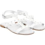 Białe Sandały na obcasie dla dzieci z perłami na lato marki MONNALISA w rozmiarze 24 
