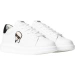 Białe Sneakersy skórzane męskie w stylu casual marki Karl Lagerfeld w rozmiarze 40 