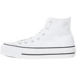 Białe Sneakersy na koturnie damskie - rodzaj noska: Okrągły gładkie płócienne na jesień marki Converse w rozmiarze 40 
