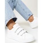 Przecenione Białe Sneakersy na rzepy ze skóry syntetycznej w rozmiarze 40 