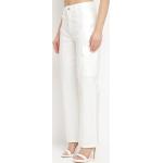 Przecenione Białe Spodnie bojówki damskie z połyskiem w rozmiarze XL 