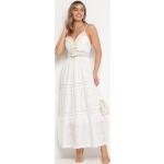 Przecenione Białe Długie sukienki damskie maxi w rozmiarze uniwersalnym 