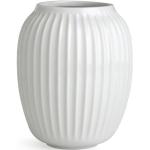 Białe Wazony ceramiczne w paski ceramiczne o wysokości 20 cm 