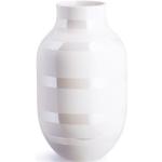 Przecenione Białe Wazony ceramiczne w paski ceramiczne 