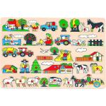 Puzzle drewniane z motywem zwierząt drewniane marki Bino o tematyce farmy 