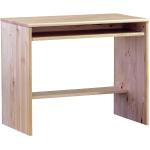 biurko z drewna sosnowego z półką pod klawiaturę modern i