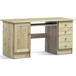biurko z drewna sosnowego z szufladkami modern iii
