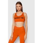 Przecenione Pomarańczowe Biustonosze sportowe damskie sportowe marki Calvin Klein PERFORMANCE w rozmiarze S 