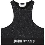 Czarne Biustonosze sportowe damskie odkrywające plecy z regulowanymi ramiączkami z cekinami sportowe marki Palm Angels w rozmiarze M 