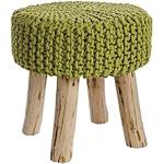 Bizzotto pleciony stołek, bawełna, zielony, 40 cm