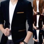 Khaki Marynarki sztruksowe męskie w stylu casual sztruksowe na wiosnę w rozmiarze XL 