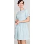 Błękitne Sukienki z krótkim rękawem damskie z krótkimi rękawami bawełniane marki Katrus w rozmiarze XL 