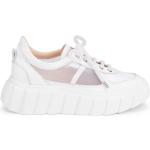 Białe Sneakersy na koturnie damskie w stylu casual syntetyczne marki AGL w rozmiarze 40 
