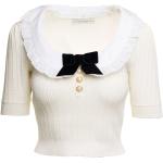Białe Bluzki z kołnierzykiem damskie eleganckie bawełniane w rozmiarze S 