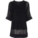 Czarne Bluzki damskie z wiskozy z dekoltem w serek marki DKNY | Donna Karan w rozmiarze M 