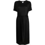 Czarne Sukienki midi damskie z lnu marki DKNY | Donna Karan w rozmiarze L 