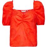 Czerwone Bluzki z dekoltem w serek damskie z dekoltem w serek marki Naf Naf w rozmiarze L 