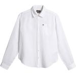 Białe Bluzki z kołnierzykiem z długimi rękawami z lnu na lato marki NAPAPIJRI w rozmiarze XL 
