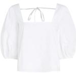 Białe Koszule z bufkami damskie eleganckie marki Tommy Hilfiger w rozmiarze L 